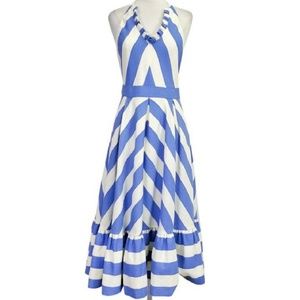 Kate Spade blue and cream halter dress